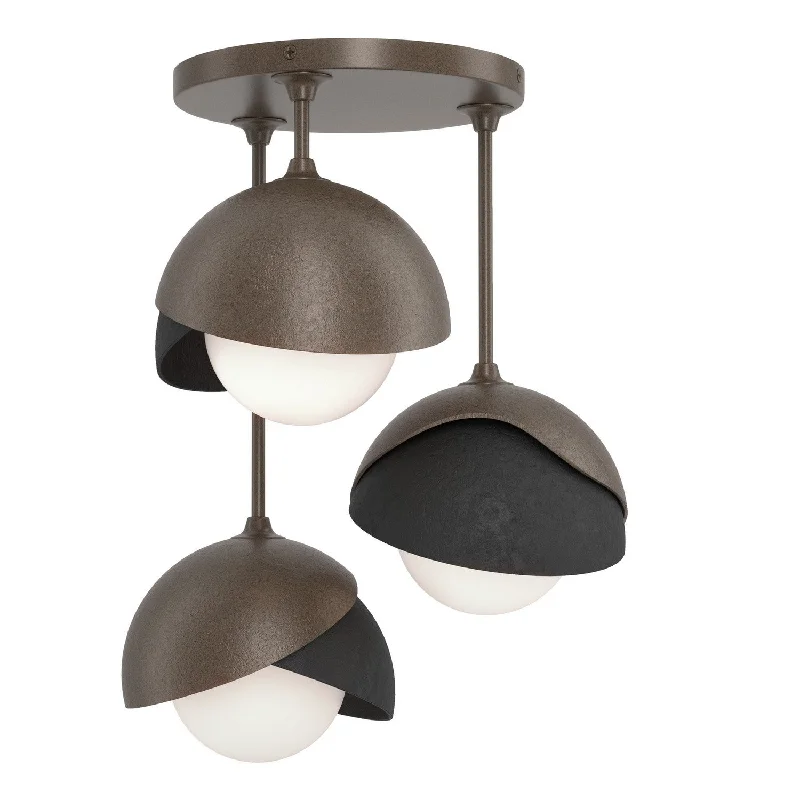 Industrial Lighting for Chemical PlantsBrooklyn Three Light Semi-Flush Mount