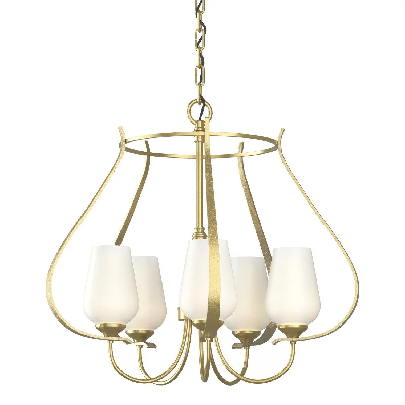 Industrial Lighting for Printing Press FacilitiesFlora Five Light Chandelier