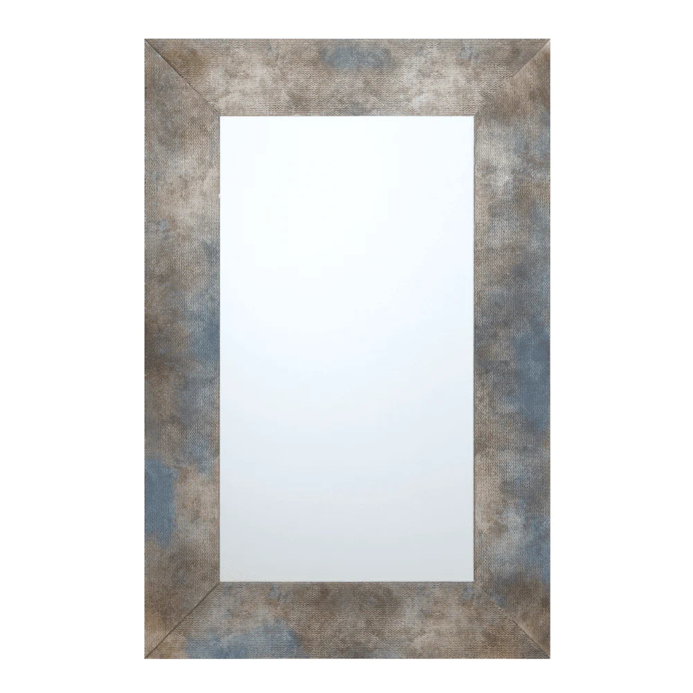 Track lighting for outdoor gardensZuri Rectangular Mirror - Blue Undertones Finish