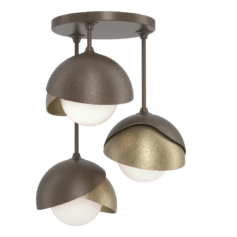 Waterproof Industrial Lighting for Wet AreasBrooklyn Three Light Semi-Flush Mount