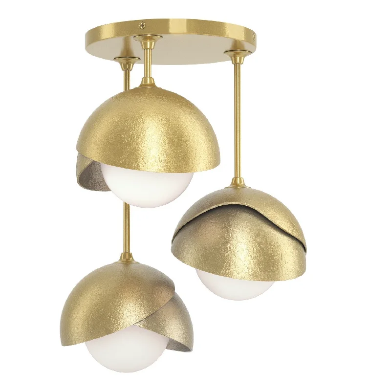 Industrial Lighting for Printing Press FacilitiesBrooklyn Three Light Semi-Flush Mount