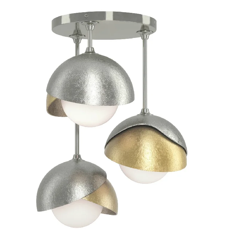Industrial Lighting with High CRI (Color Rendering Index) for True Color PerceptionBrooklyn Three Light Semi-Flush Mount