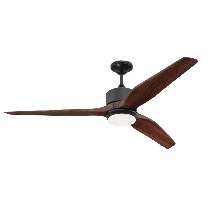Shock - Resistant Industrial Lighting for Vibrating Machinery Areas60" Mobi Indoor/Outdoor (Wet) in Oiled Bronze w/ Mahogany Blades