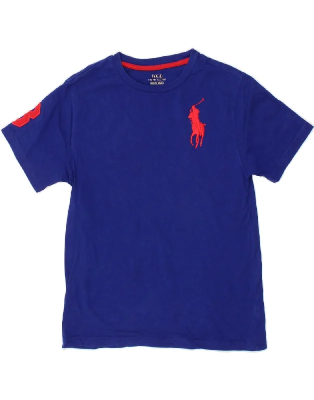 POLO RALPH LAUREN Boys Graphic T-Shirt Top 10-11 Years Medium  Blue