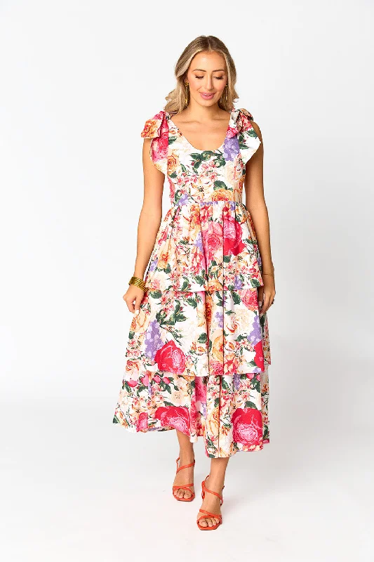 Drew Tiered Midi Dress - Love Story