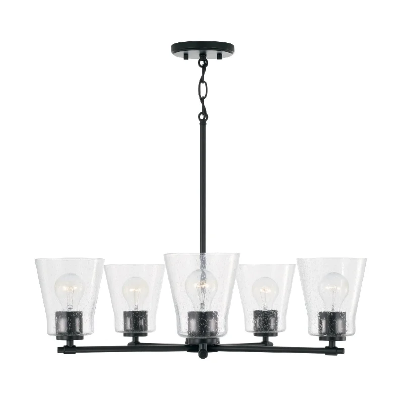 Chandeliers with Frosted Glass for a Softer Light DiffusionChandeliers with Frosted Glass for a Softer Light DiffusionCapital Baker 446951MB-533 Chandelier Light - Matte Black