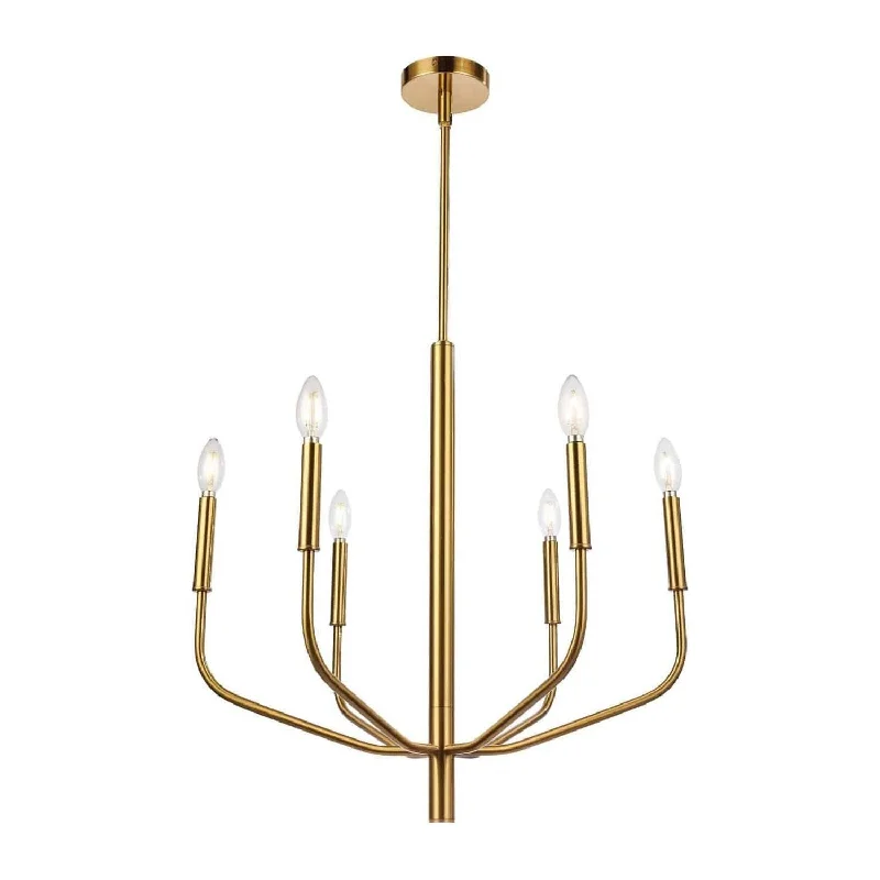Chandeliers with Metal Frames in Gold FinishChandeliers with Metal Frames in Gold FinishEleanor 6 Light Chandelier