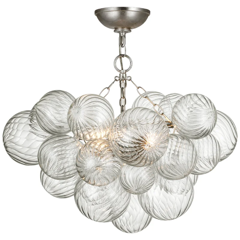 Burnished Silver Leaf and Clear Swirled Glass