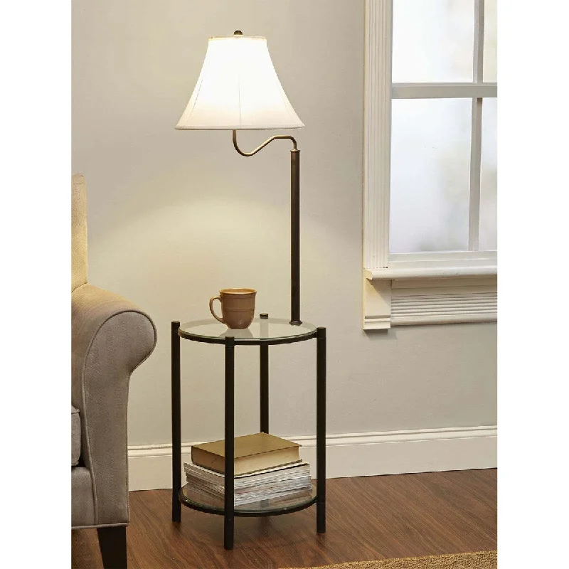 Wood Floor Lamp with Natural Grain for a Warm and Organic FeelWood Floor Lamp with Natural Grain for a Warm and Organic FeelMatte Black Glass Coffee Table Floor Lamp
