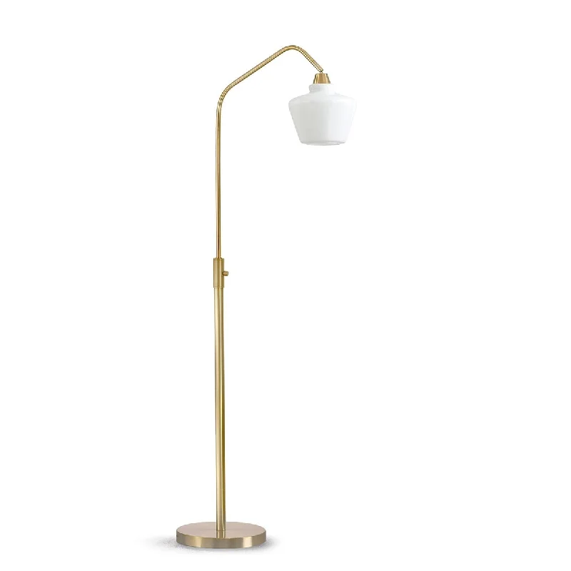 Brushed Brass/White Glass