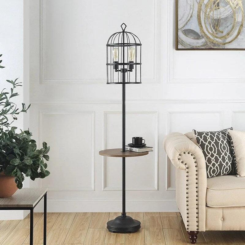 Modern Minimalist Floor Lamp for Contemporary Living RoomsModern Minimalist Floor Lamp for Contemporary Living RoomsROSEN GARDEN Wrought Iron Bird Cage Floor Lamp with Side Table
