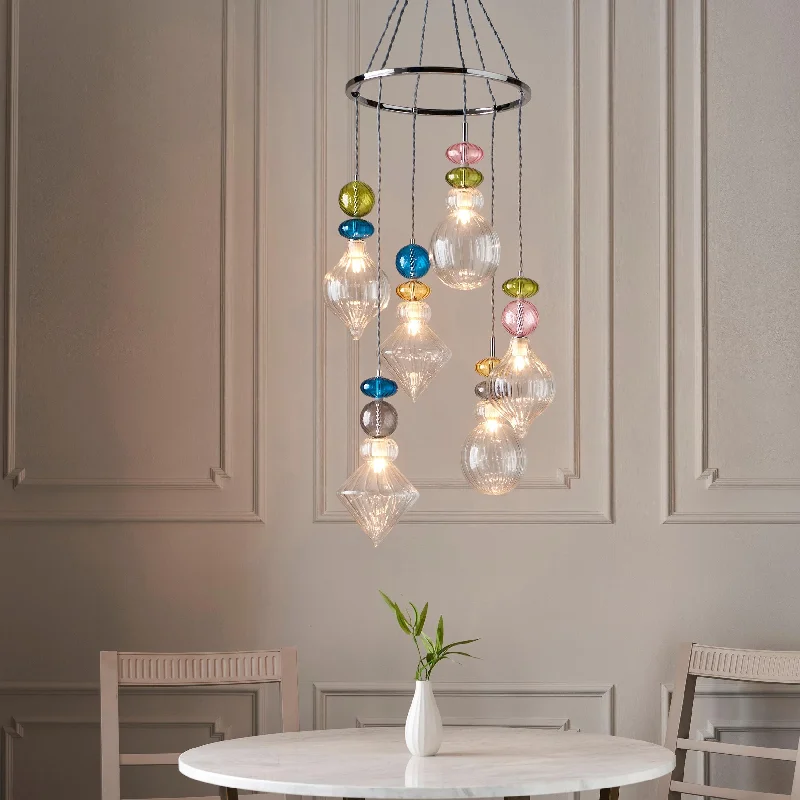 Adjustable Height Floor Lamp for Versatile Lighting NeedsAdjustable Height Floor Lamp for Versatile Lighting NeedsApril 6 Light Chrome & Glass Shade Ceiling Pendant
