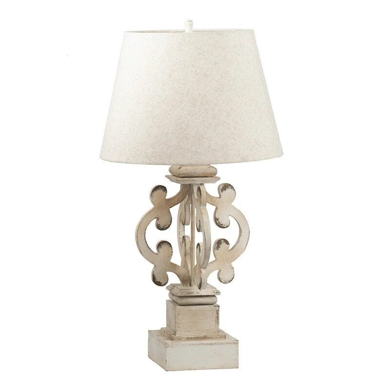 gothic style table lamps with dark finishes for a mysterious lookgothic style table lamps with dark finishes for a mysterious look30 Inch Rustic Accent Table Lamp, Carved Fir Wood Frame, Antique White