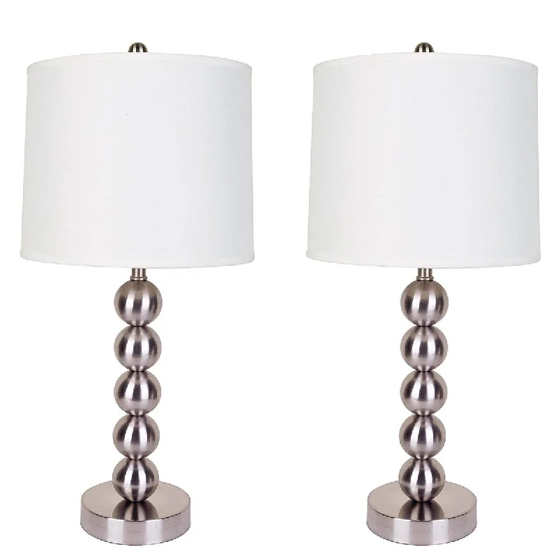 glass table lamps with a frosted surface for soft light diffusionglass table lamps with a frosted surface for soft light diffusionStacked Metal Ball Table Lamp, Set of 2, White and Chrome