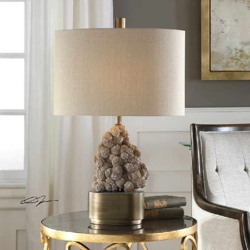 leather table lamps with a distressed texture for a rugged charmleather table lamps with a distressed texture for a rugged charmUttermost Banksia Metallic Silver Table Lamp